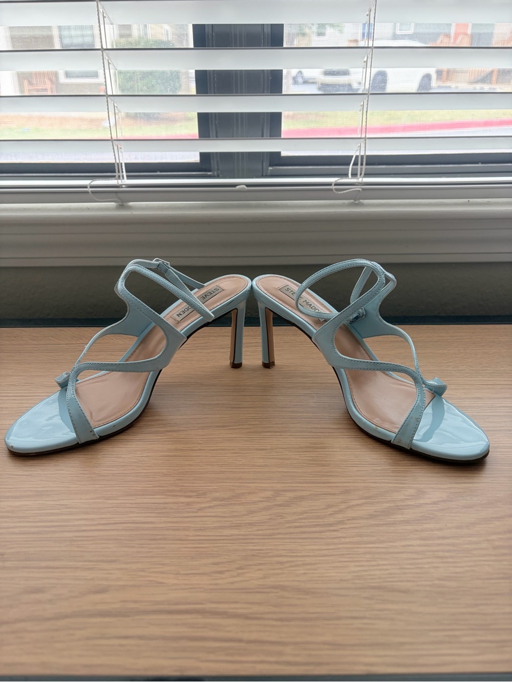 Steve Madden Baby Blue Patent Strappy Heels - Picture 3 of 3